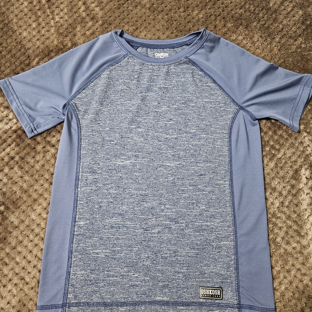 OshKosh B'gosh Heathered Blue Raglan Performance Tee